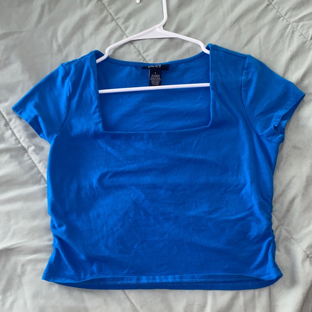 Charlotte Russe Bright Blue Square Neck Top